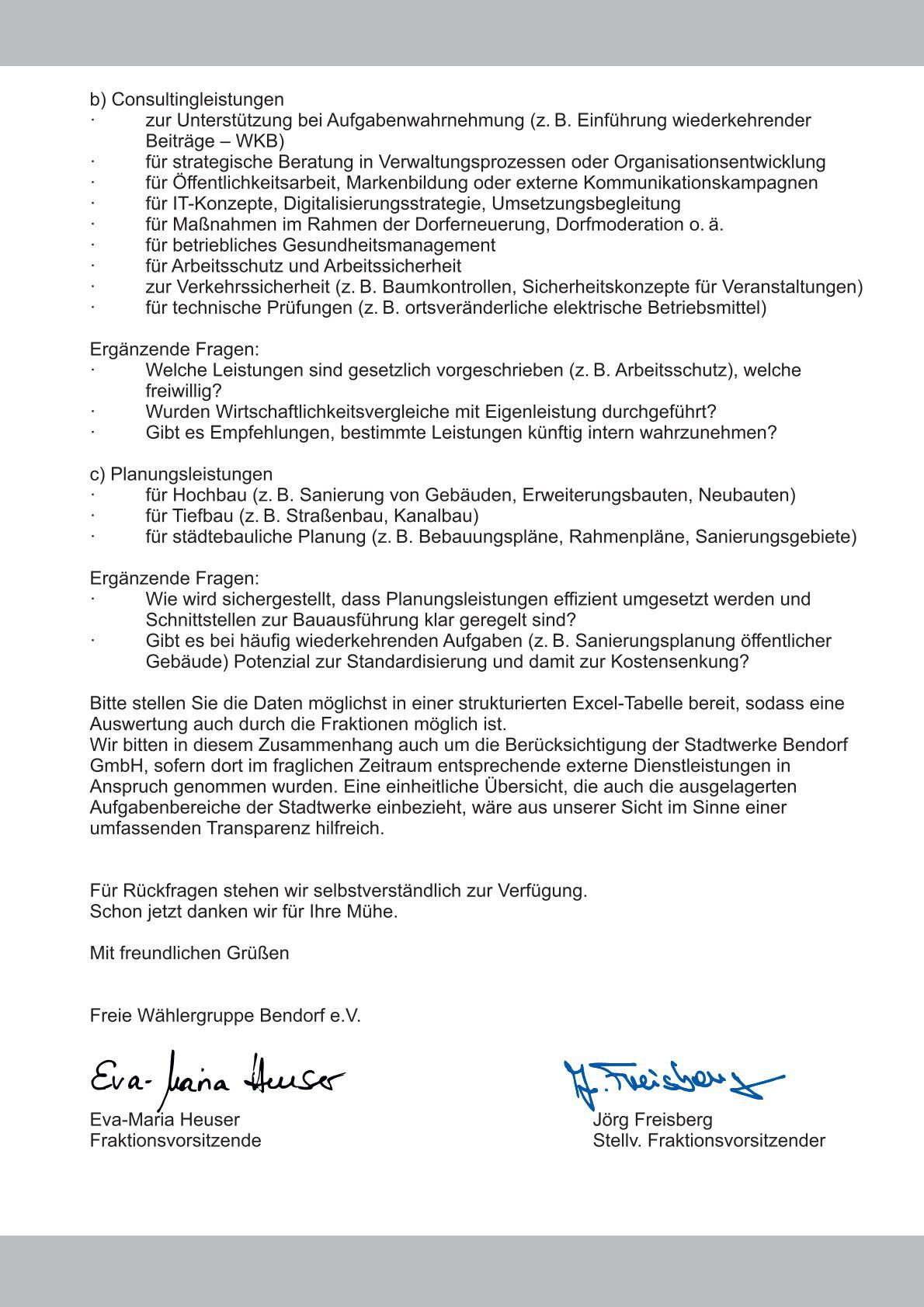 Anfrage &uuml;ber externe Dienstleistungen im Zeitraum 2023 bis einschlie&szlig;lich 2024