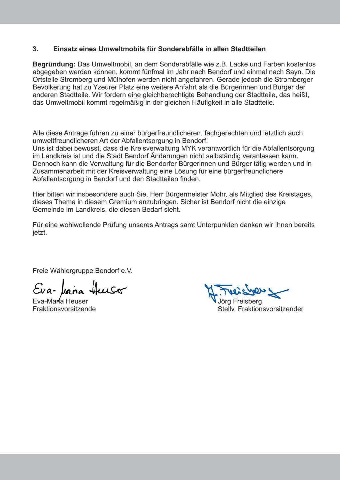 Antrag - B&uuml;rgerfreundliche Entsorgungsm&ouml;glichkeiten in Bendorf