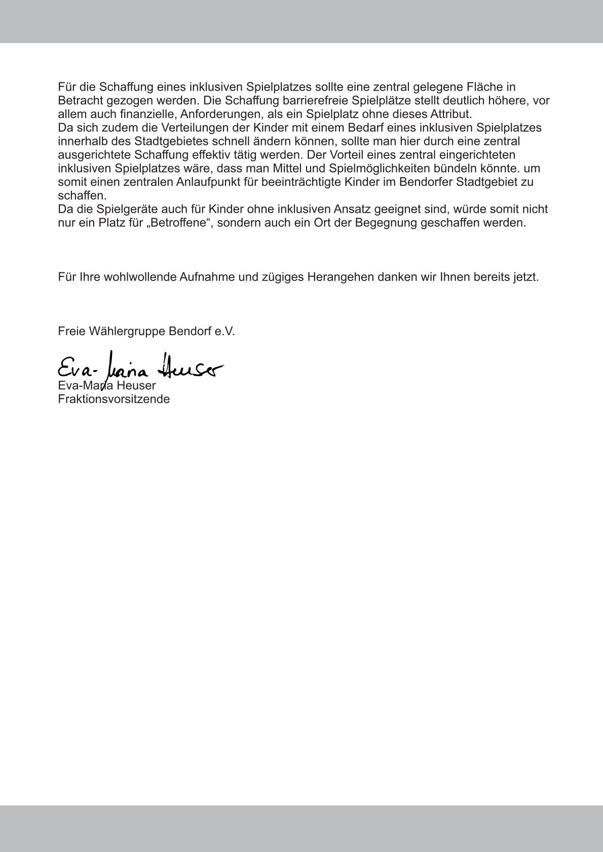 Antrag auf &Uuml;berpr&uuml;fung des Spielplatzkonzepts